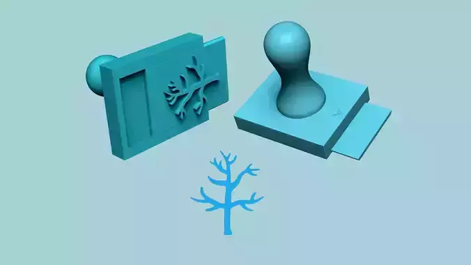 Stamp 63 Dry Tree - Fondant Decoration Maker Toy 3D print model