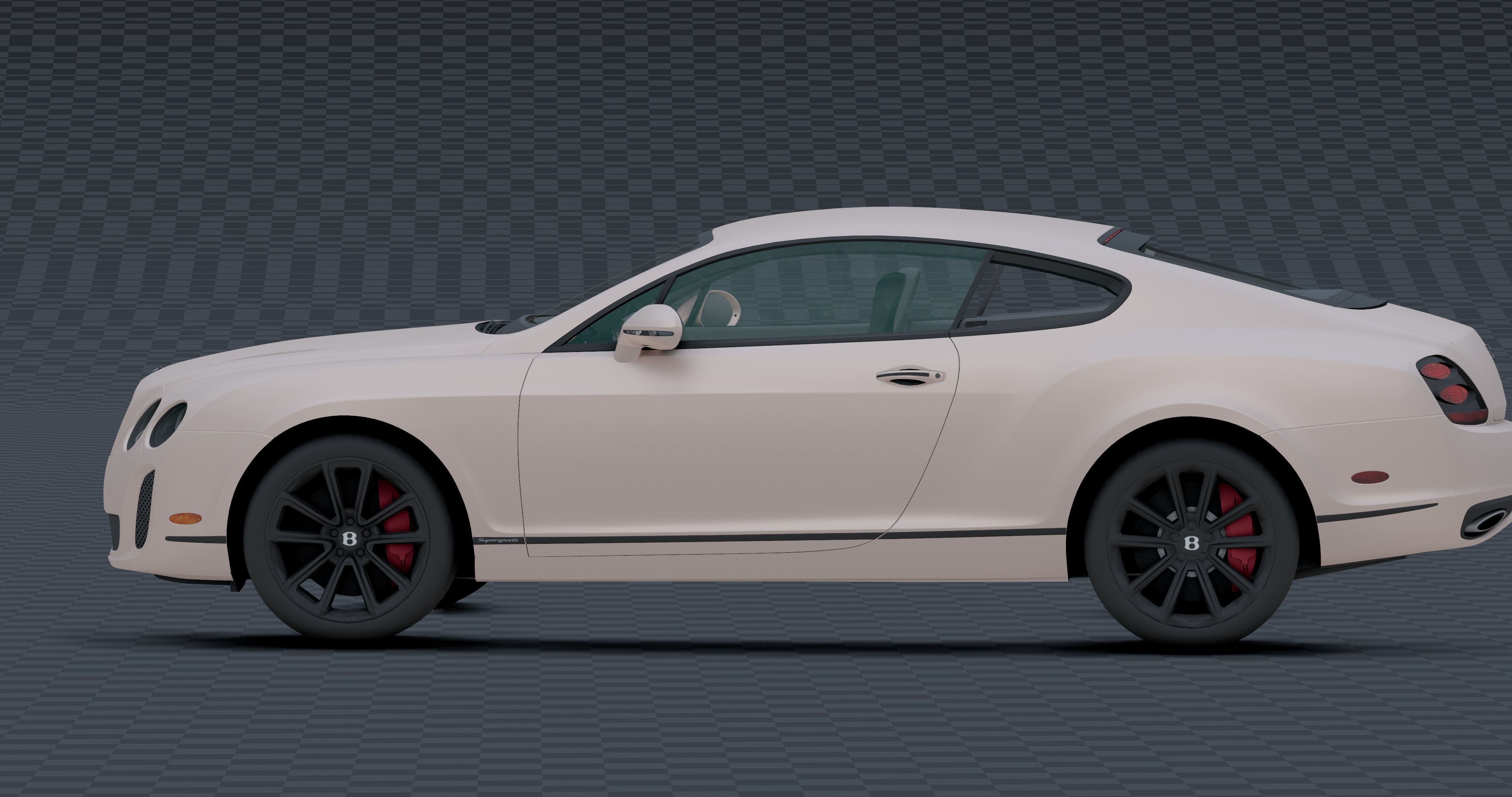 Bentley continental Low-poly 3D model_10