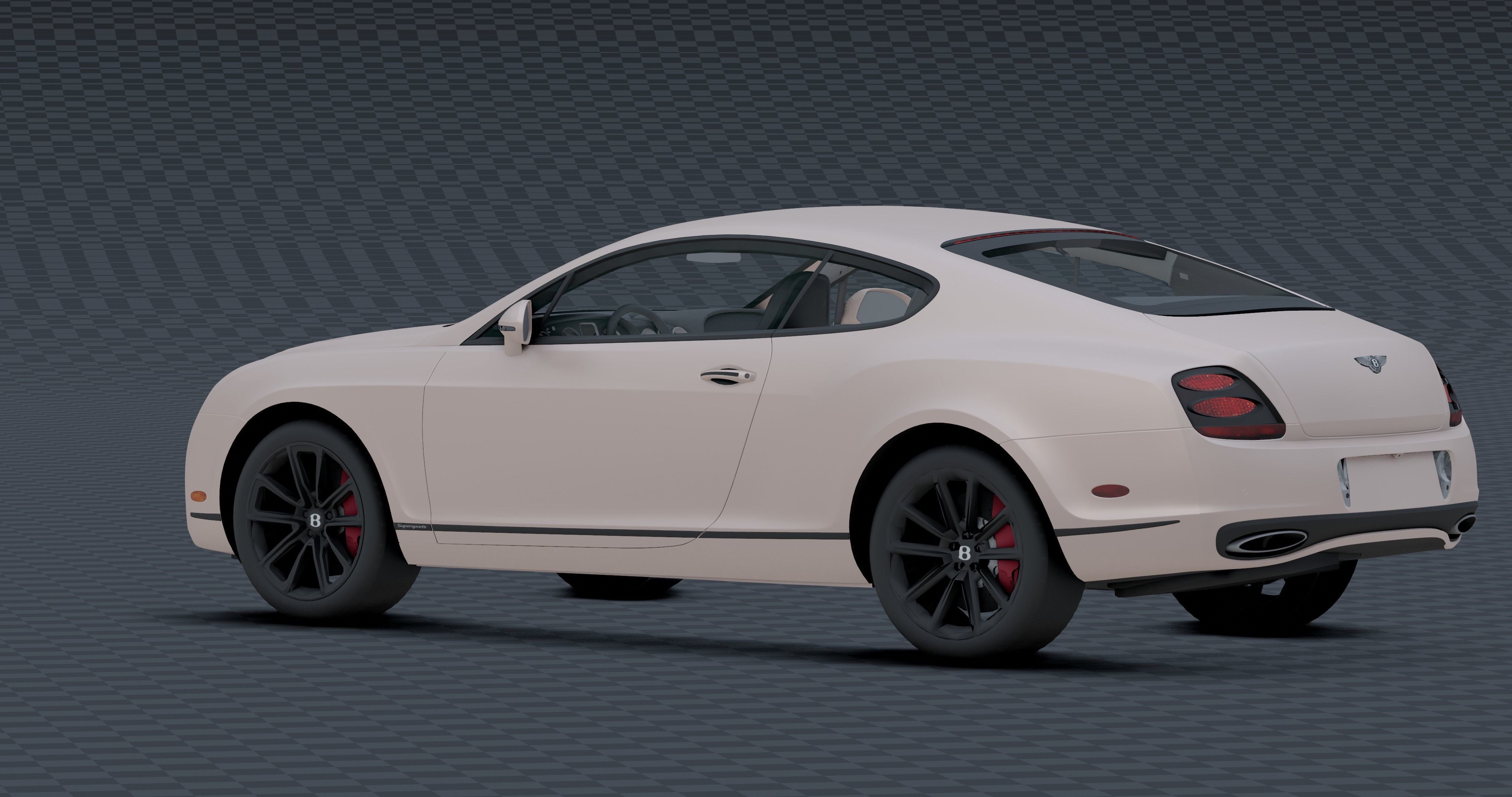 Bentley continental Low-poly 3D model_9
