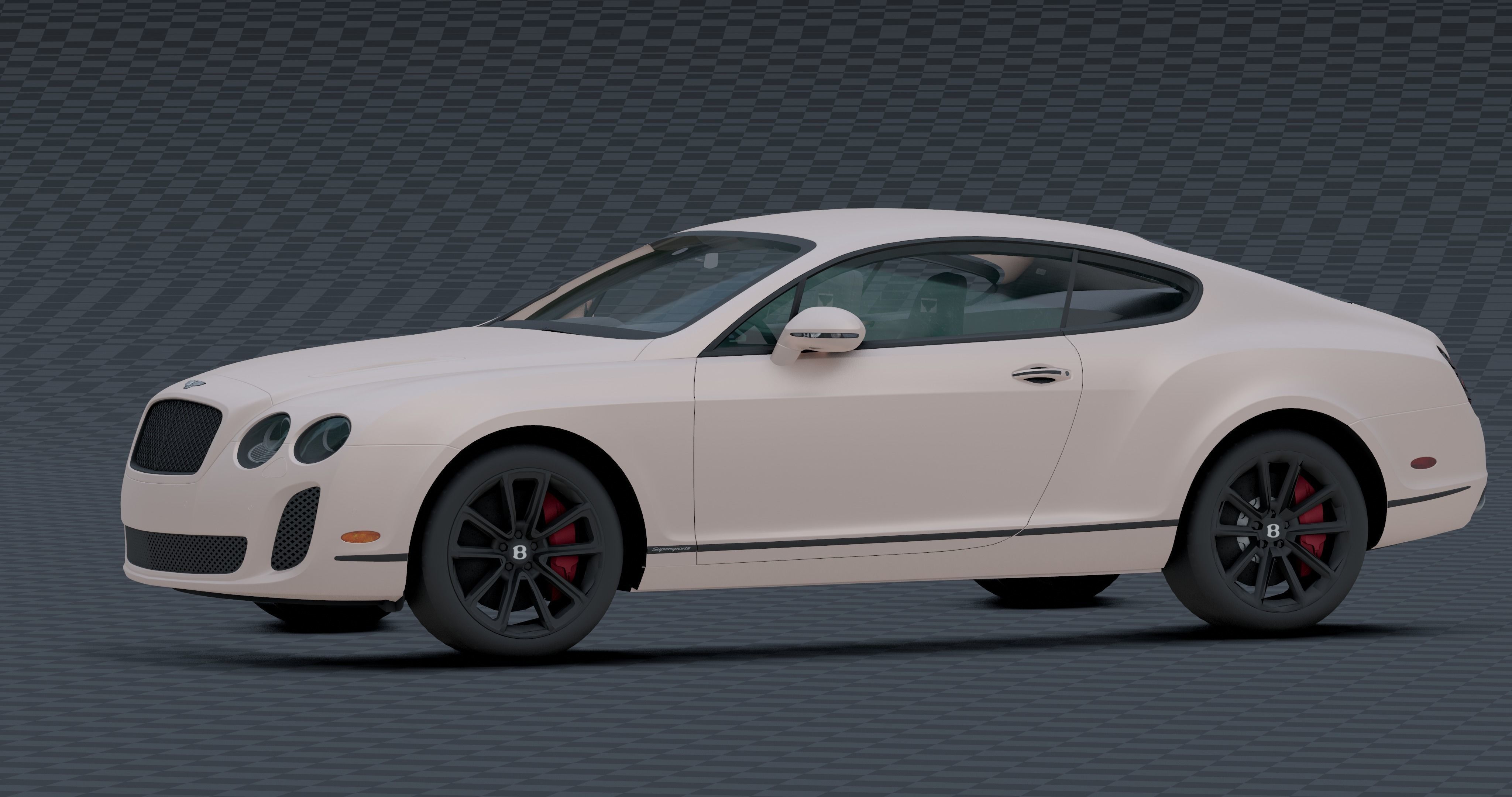Bentley continental Low-poly 3D model_11