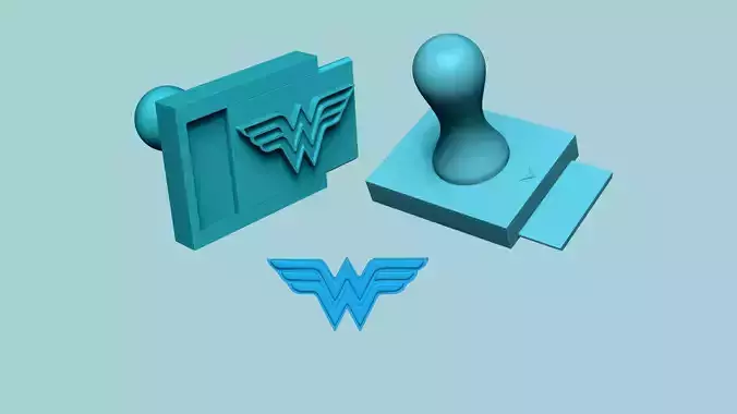 Stamp 75 - Wonder Woman - Fondant Decoration Maker Toy 3D print model