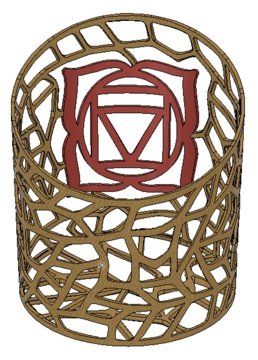 Root Chakra Glass Vase Holder 3D print model_3