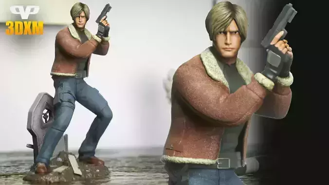 Leon RE4 STL for 3D Printing 3DXM ChibiSTL 3D print model