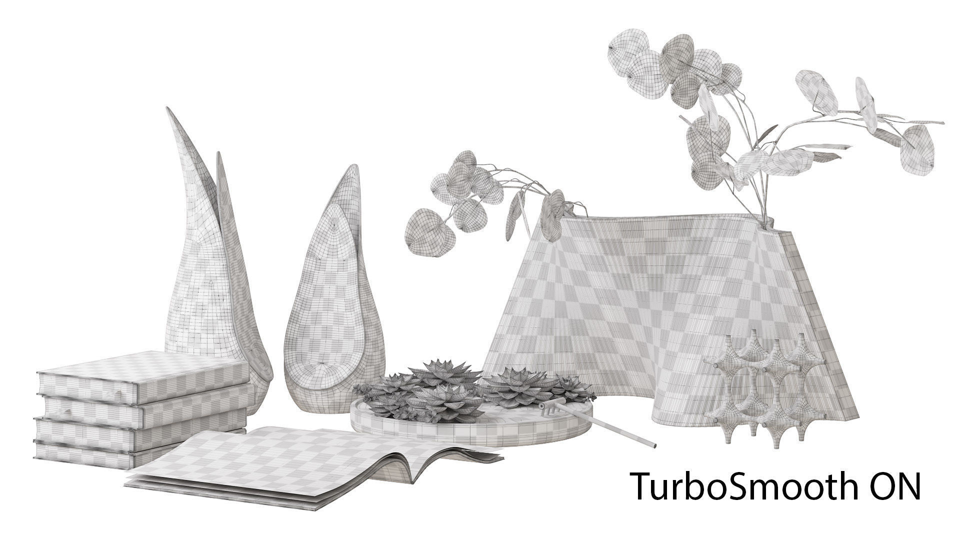 Decorative set in beige tones 3D model_6