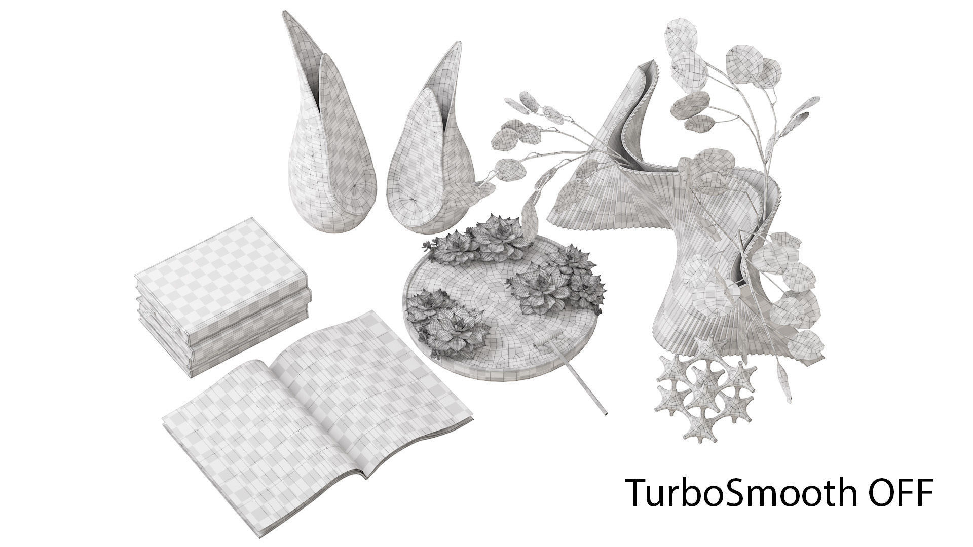 Decorative set in beige tones 3D model_7