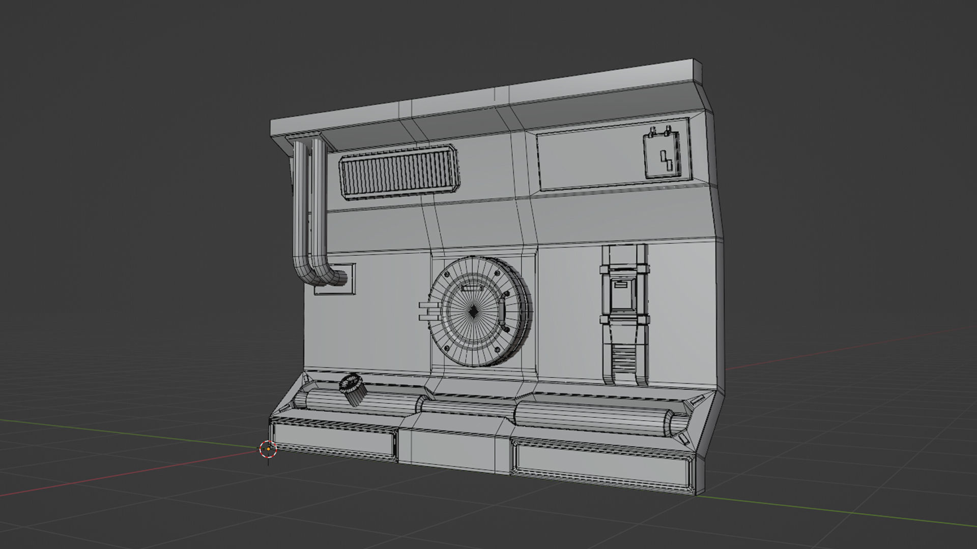 SciFi Modular Level Low-poly 3D model_10