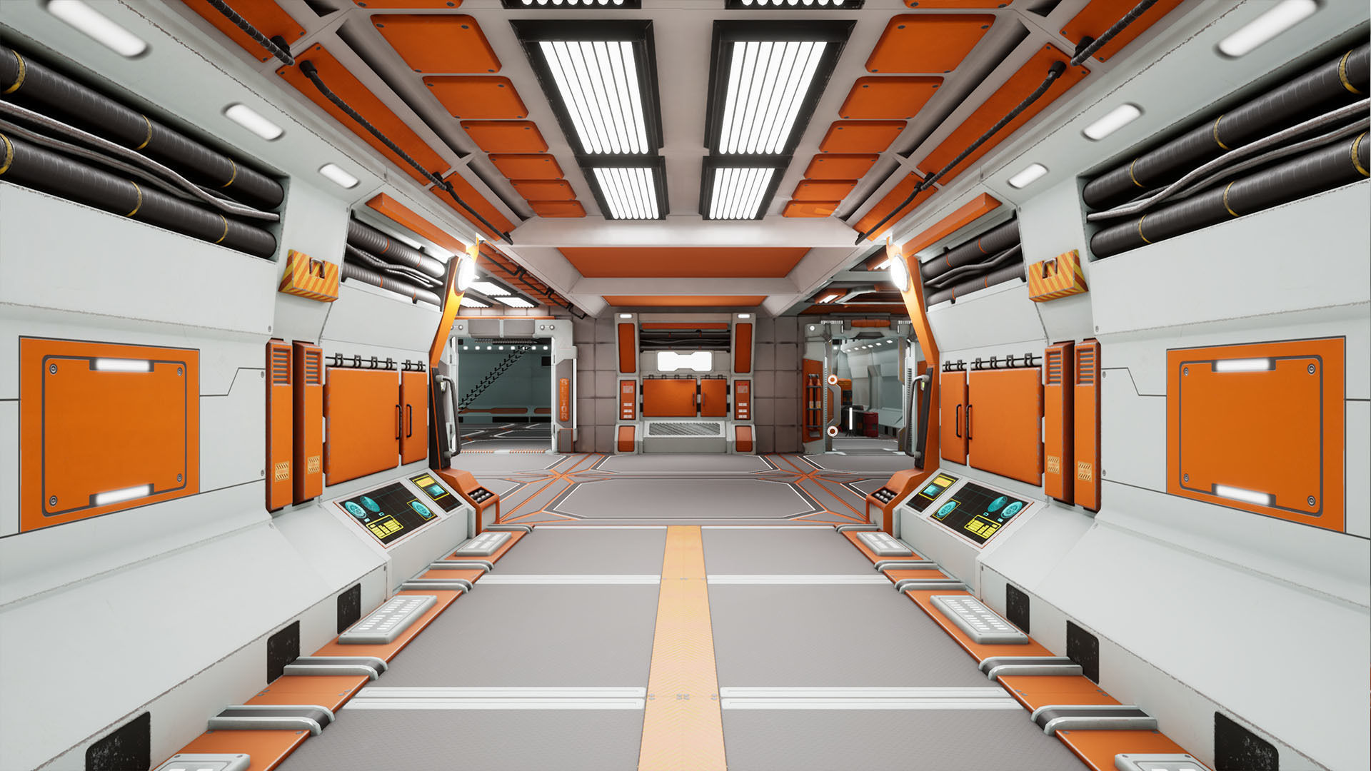SciFi Modular Level Low-poly 3D model_6