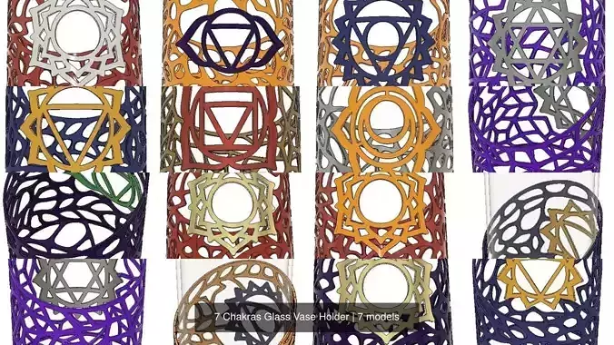 7 Chakras Glass Vase Holder