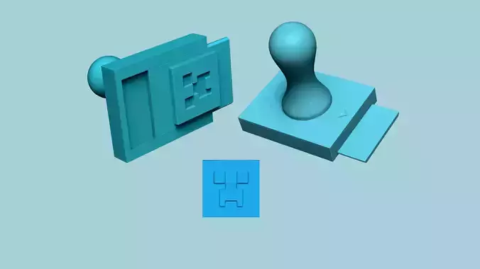 Stamp 89 - Minecraft Icon - Fondant Decoration Maker Toy 3D print model