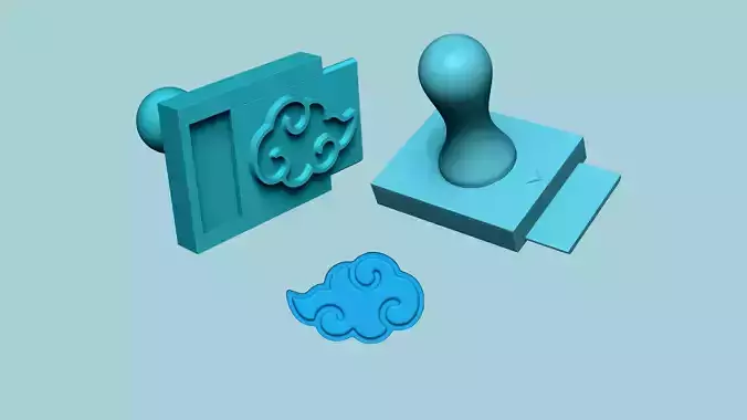Stamp 93 - Naruto Cloud - Fondant Decoration Maker Toy 3D print model