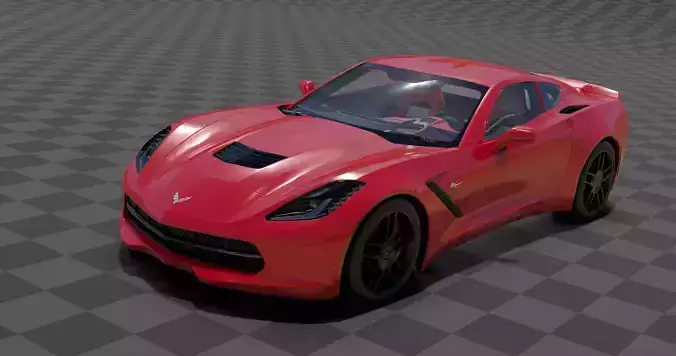 Chevrolet Corvette Low-poly 3D model