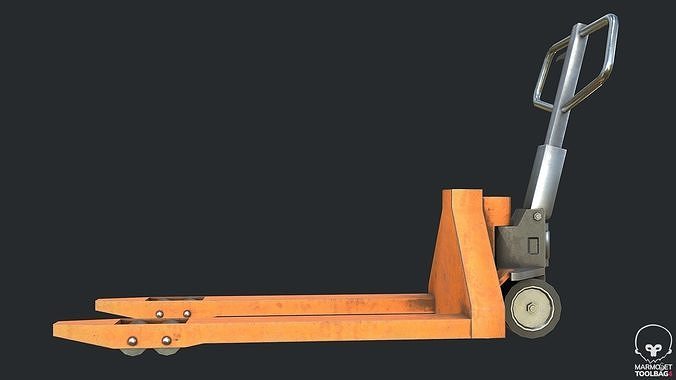 Pbr Hand Pallet Truck - Transpalet Low-poly 3D model 3