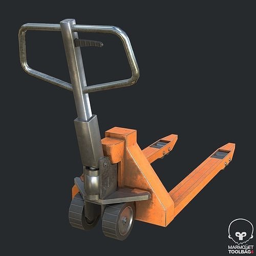 Pbr Hand Pallet Truck - Transpalet Low-poly 3D model 2