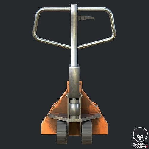 Pbr Hand Pallet Truck - Transpalet Low-poly 3D model 5