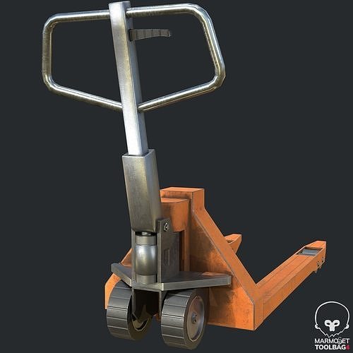 Pbr Hand Pallet Truck - Transpalet Low-poly 3D model 7