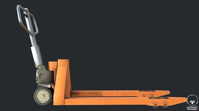 Pbr Hand Pallet Truck - Transpalet Low-poly 3D model 4