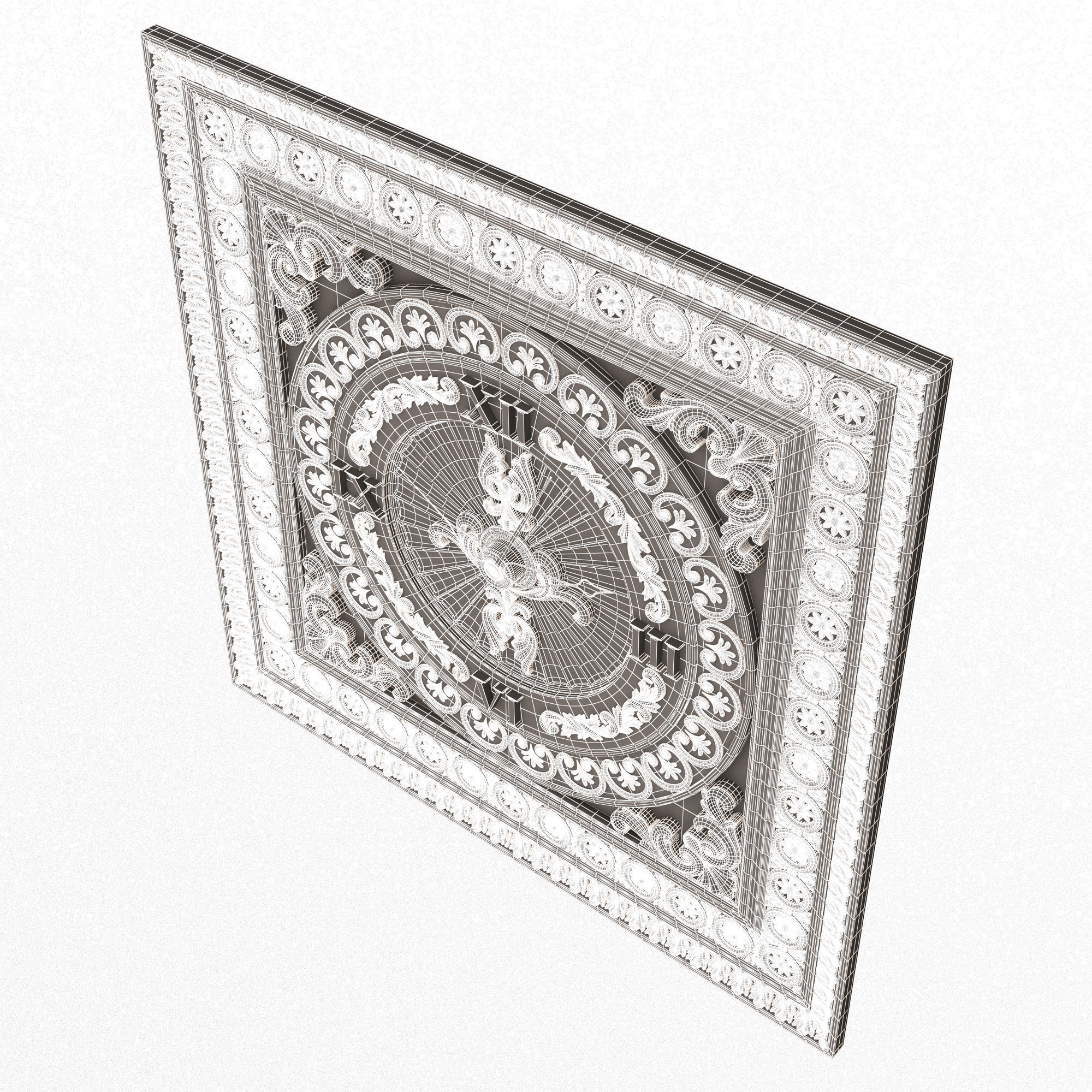 Classic Wall Clock 05 Chrome Low-poly 3D model_8