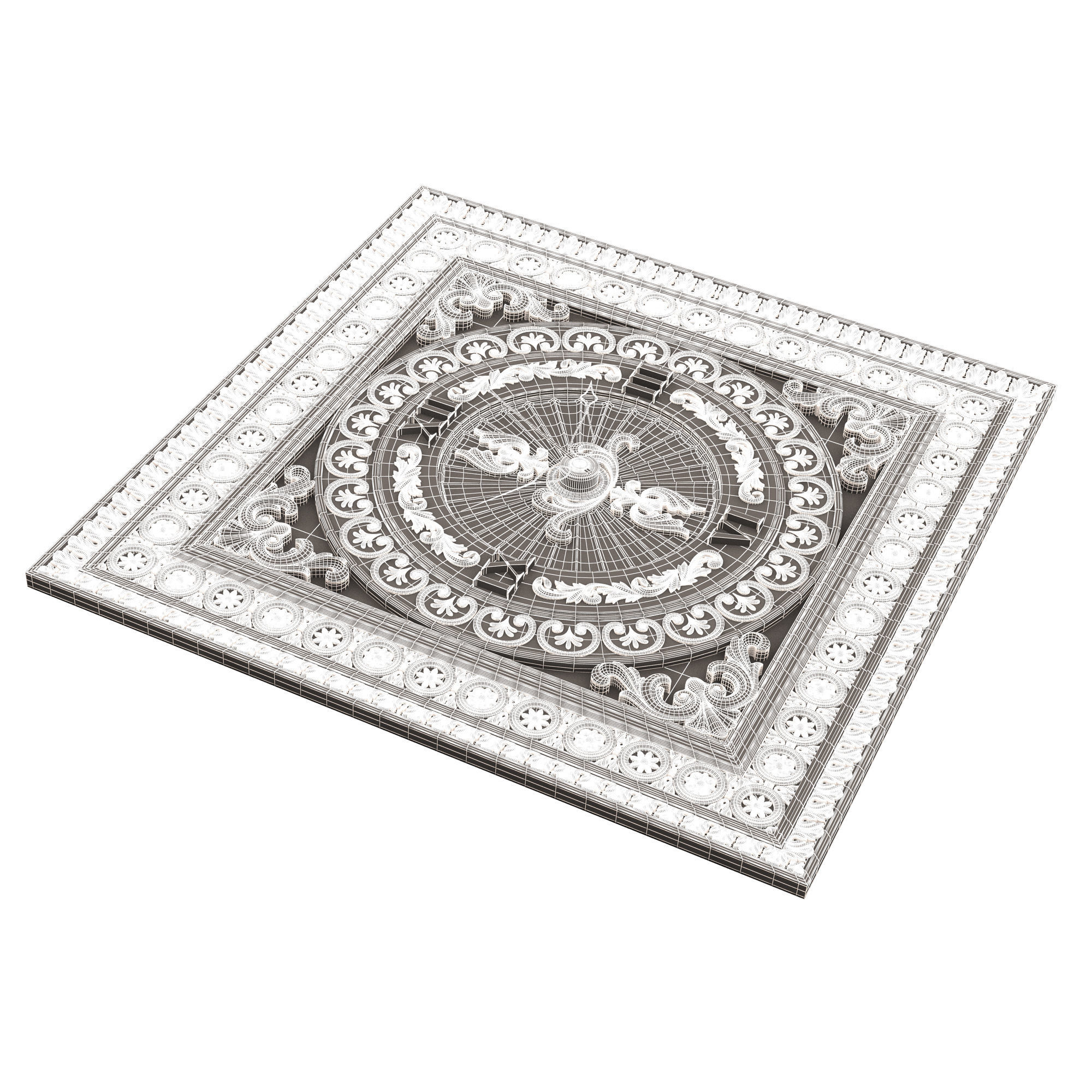 Classic Wall Clock 05 Chrome Low-poly 3D model_11