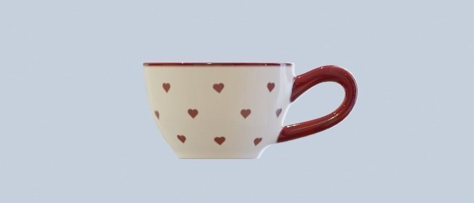 Heart Cup Low-poly 3D model_1