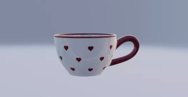 Heart Cup Low-poly 3D model_0