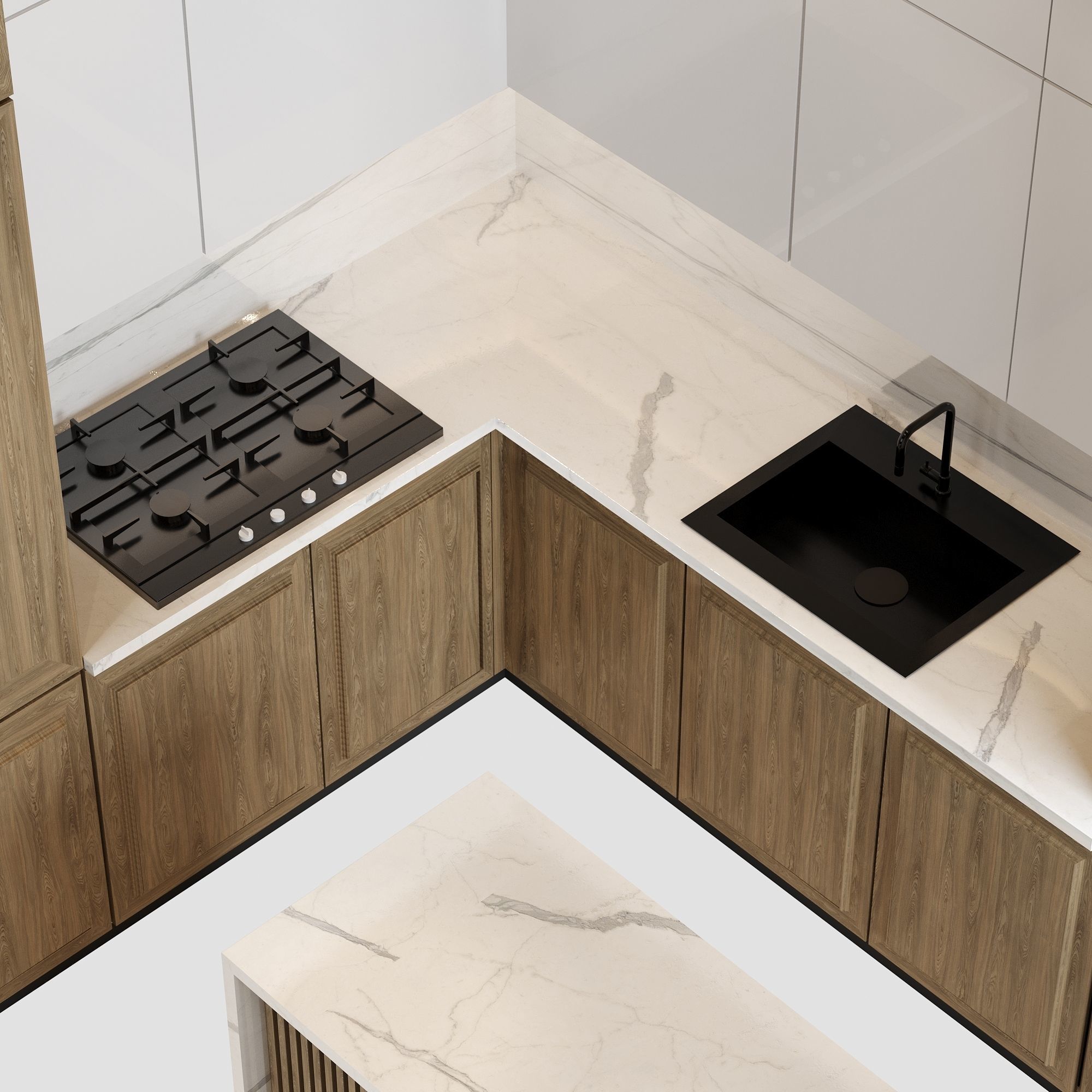 Kitchen Low-poly 3D model_5