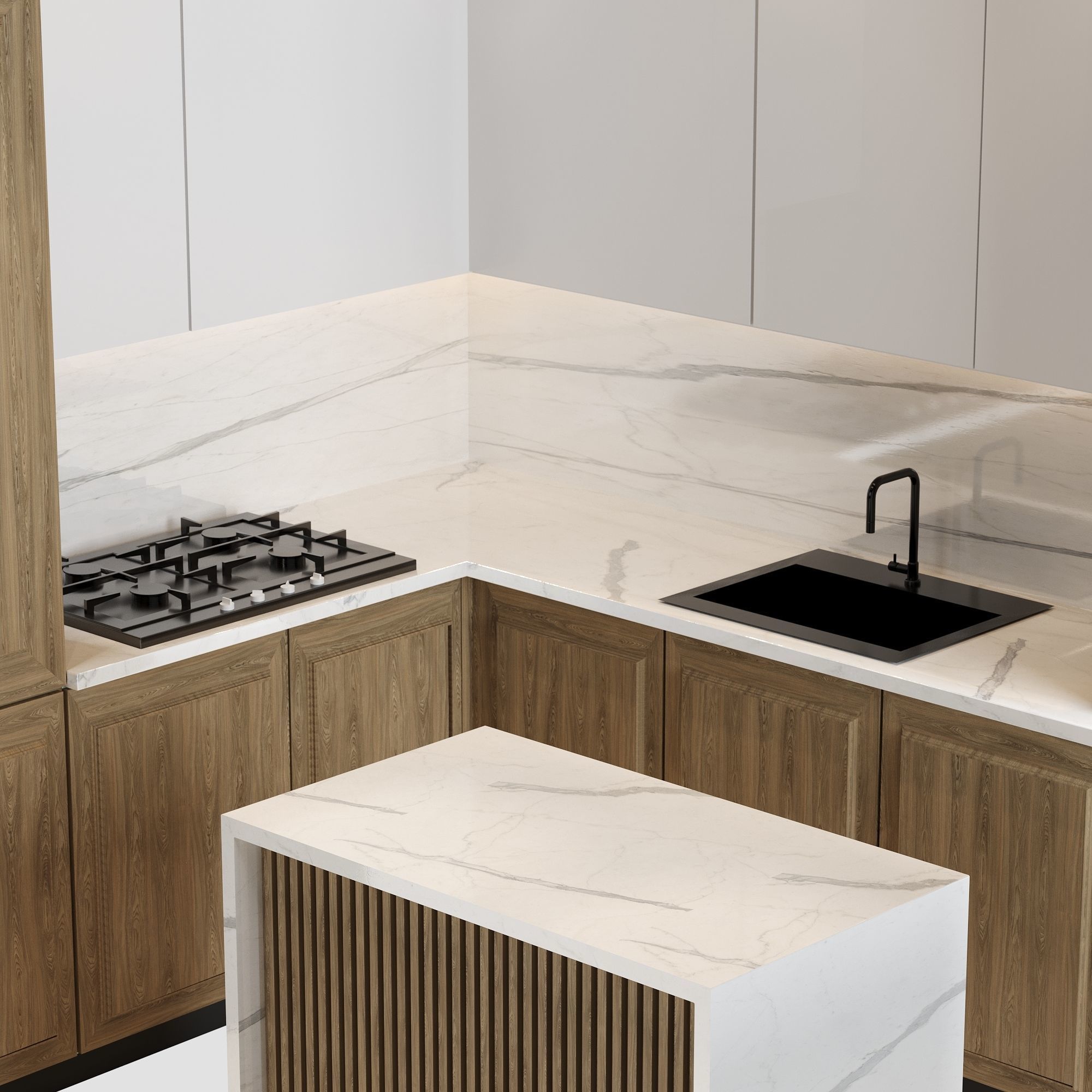 Kitchen Low-poly 3D model_2