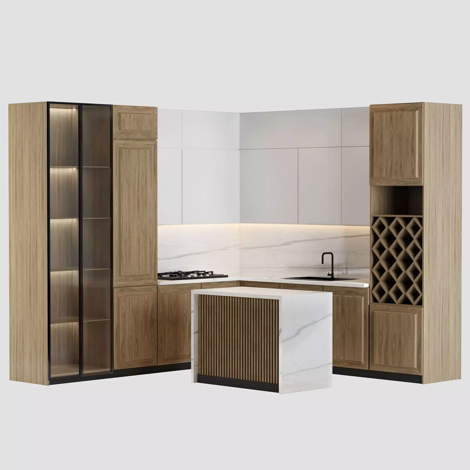 Kitchen Low-poly 3D model_0