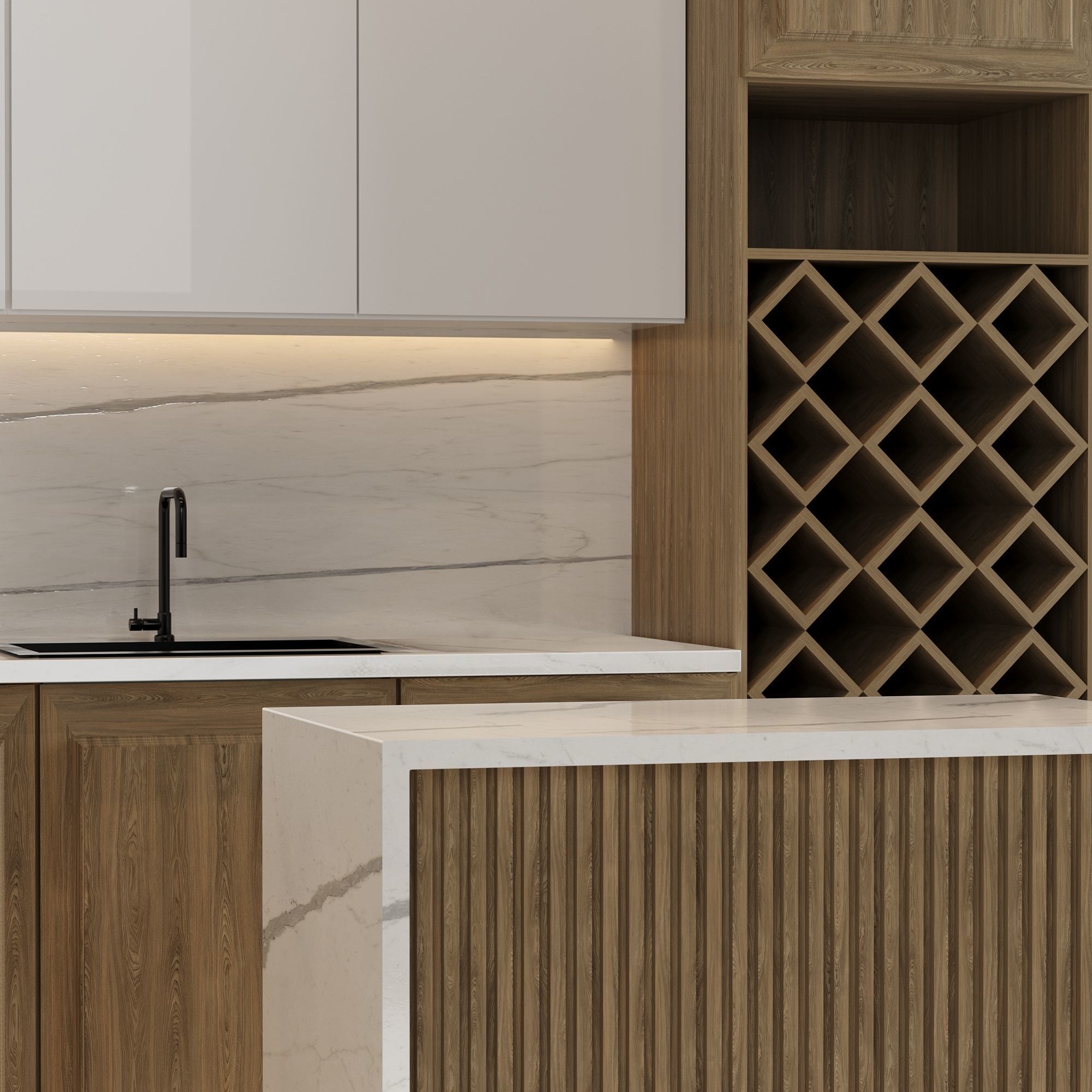 Kitchen Low-poly 3D model_4