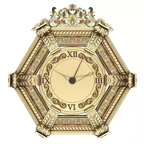 Classic Wall Clock 17 Gold