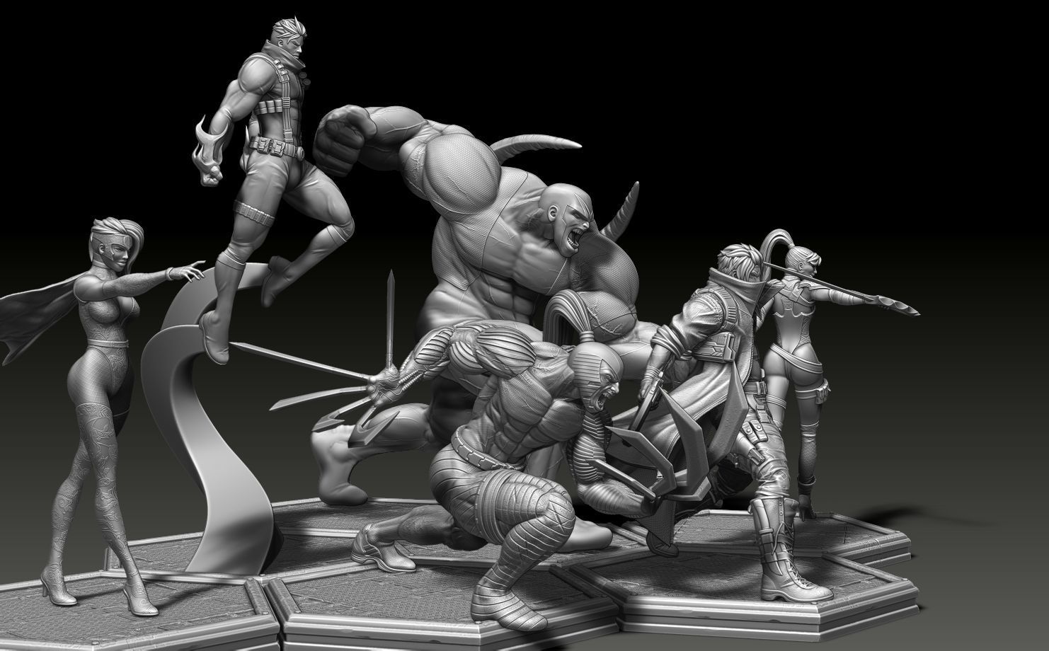 Wild CATs All 6 figurines 3D print model_2