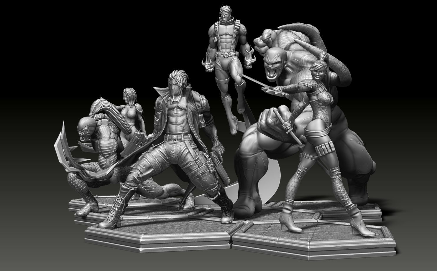 Wild CATs All 6 figurines 3D print model_1