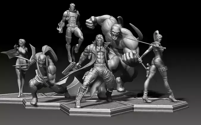 Wild CATs All 6 figurines 3D print model