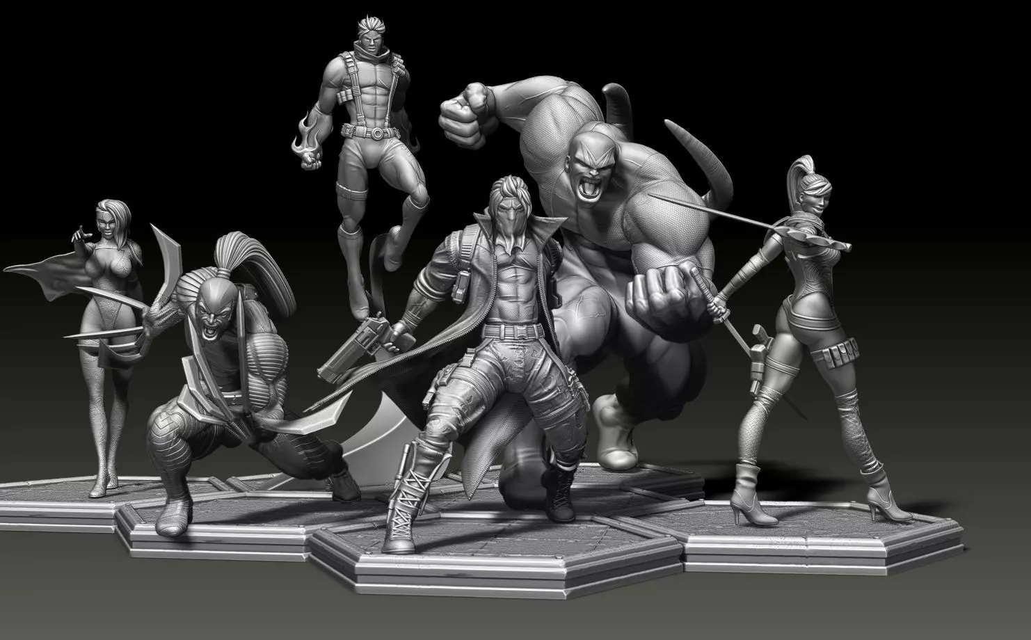 Wild CATs All 6 figurines 3D print model_0