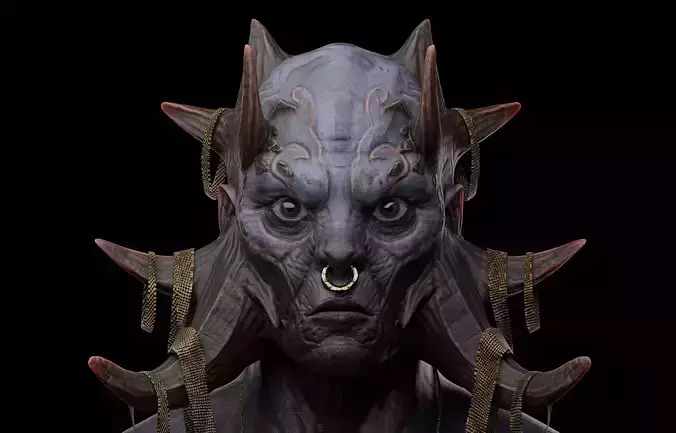 Dark Elf Boss Ultra Realistic Character for Adventure RPG Games 
