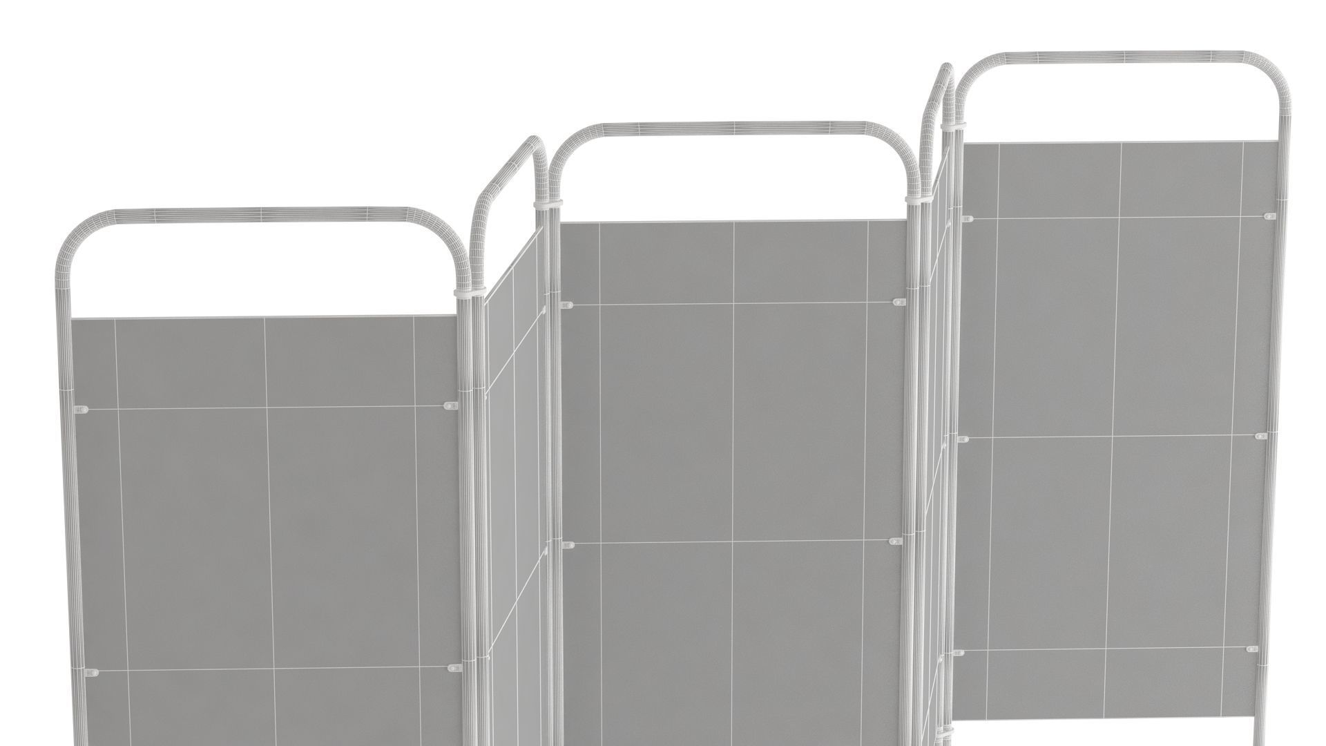 Mobile Folding Hospital Privacy Screen Collection 3D model_32