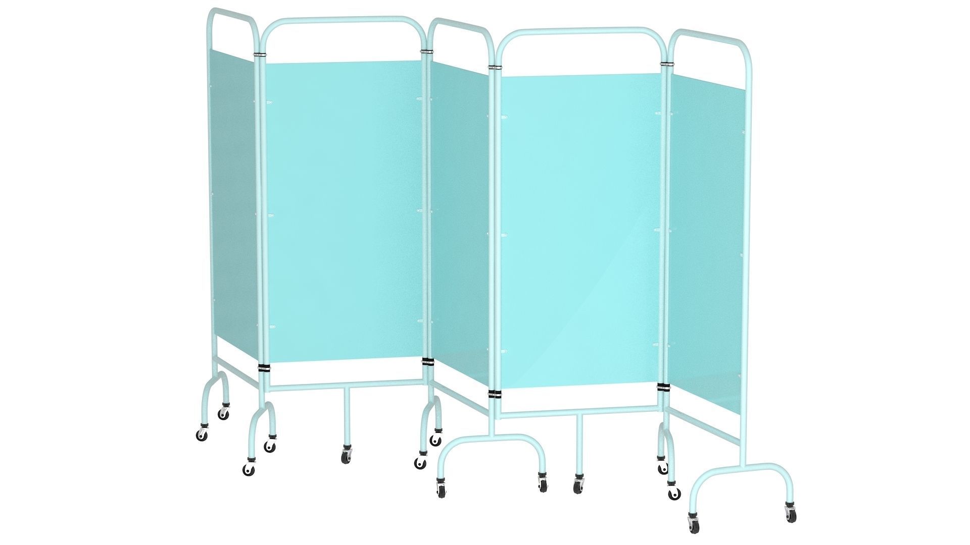 Mobile Folding Hospital Privacy Screen Collection 3D model_22