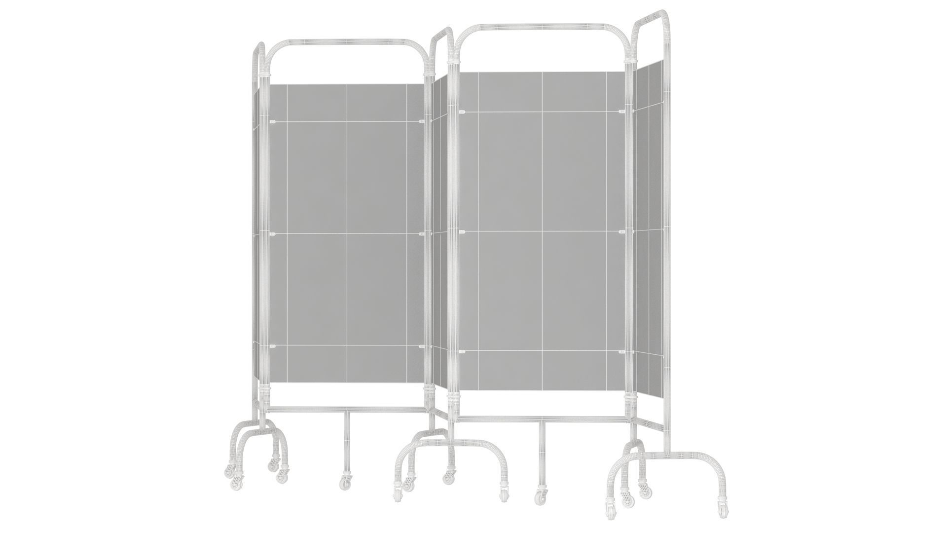 Mobile Folding Hospital Privacy Screen Collection 3D model_29