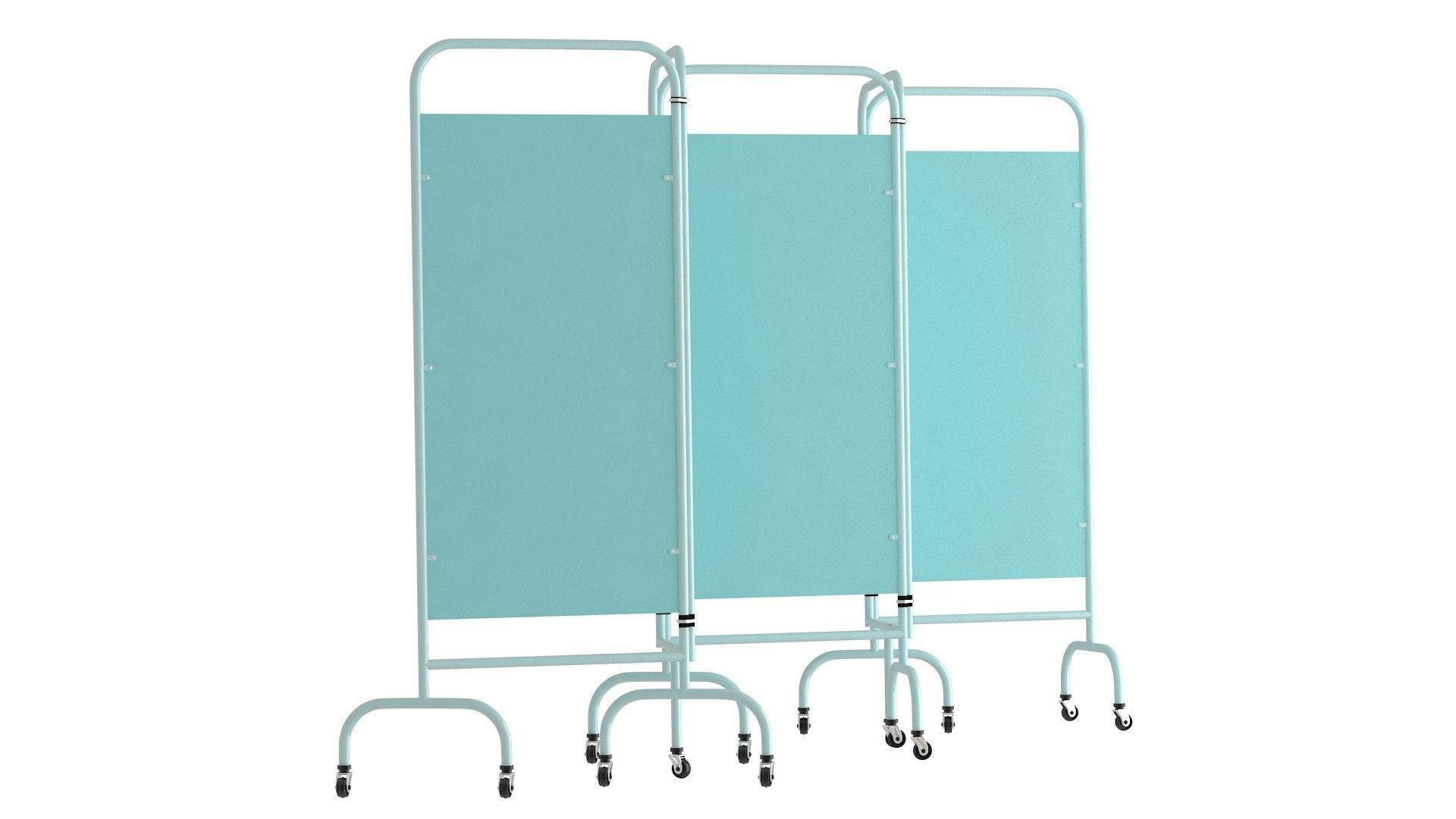 Mobile Folding Hospital Privacy Screen Collection 3D model_25