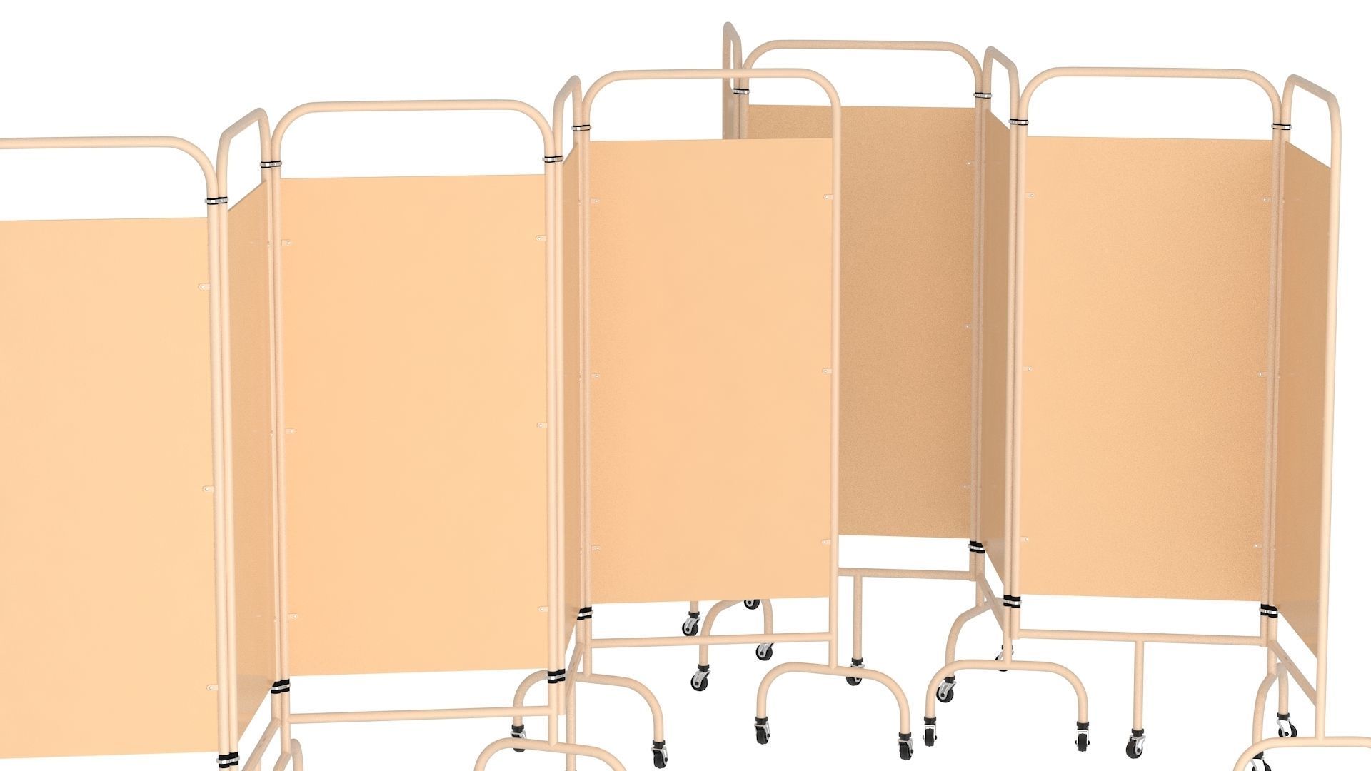 Mobile Folding Hospital Privacy Screen Collection 3D model_9