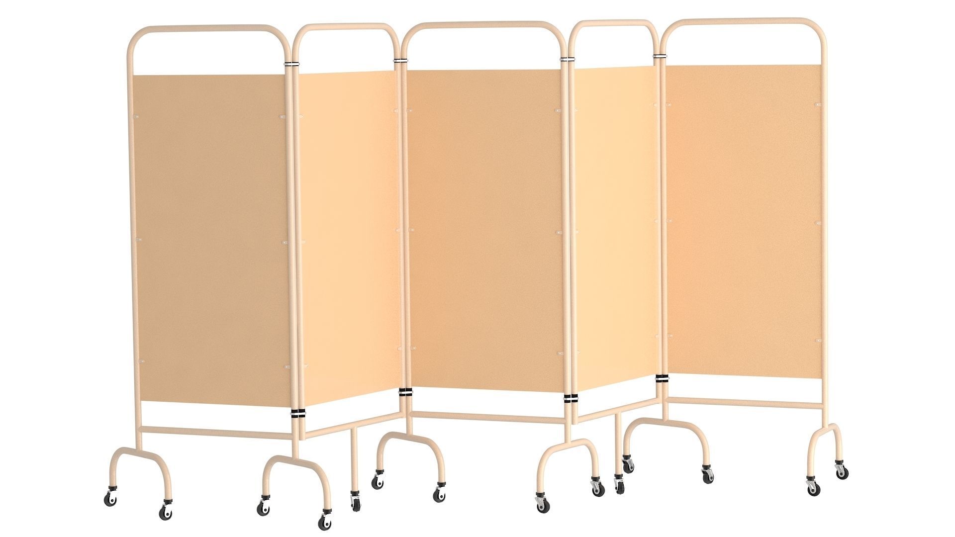 Mobile Folding Hospital Privacy Screen Collection 3D model_3