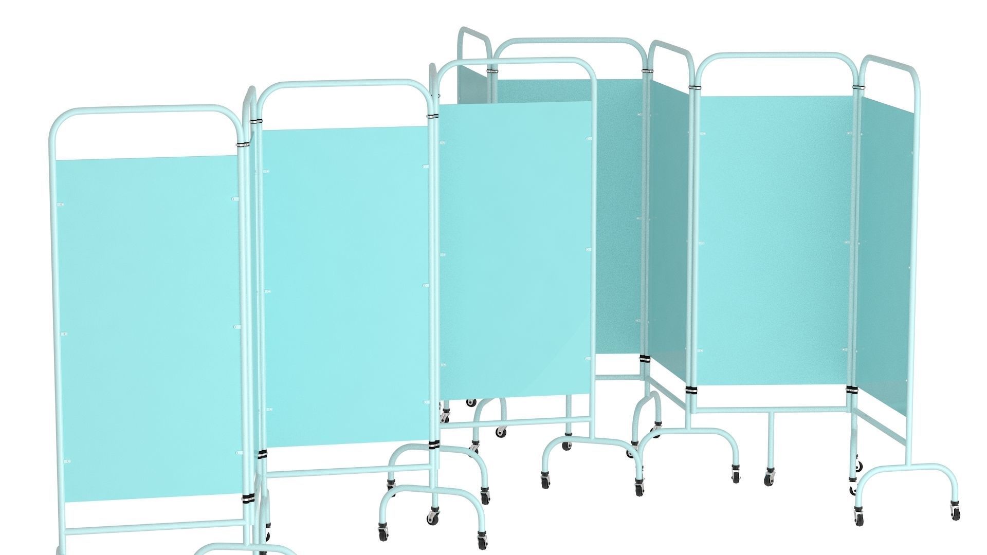 Mobile Folding Hospital Privacy Screen Collection 3D model_26
