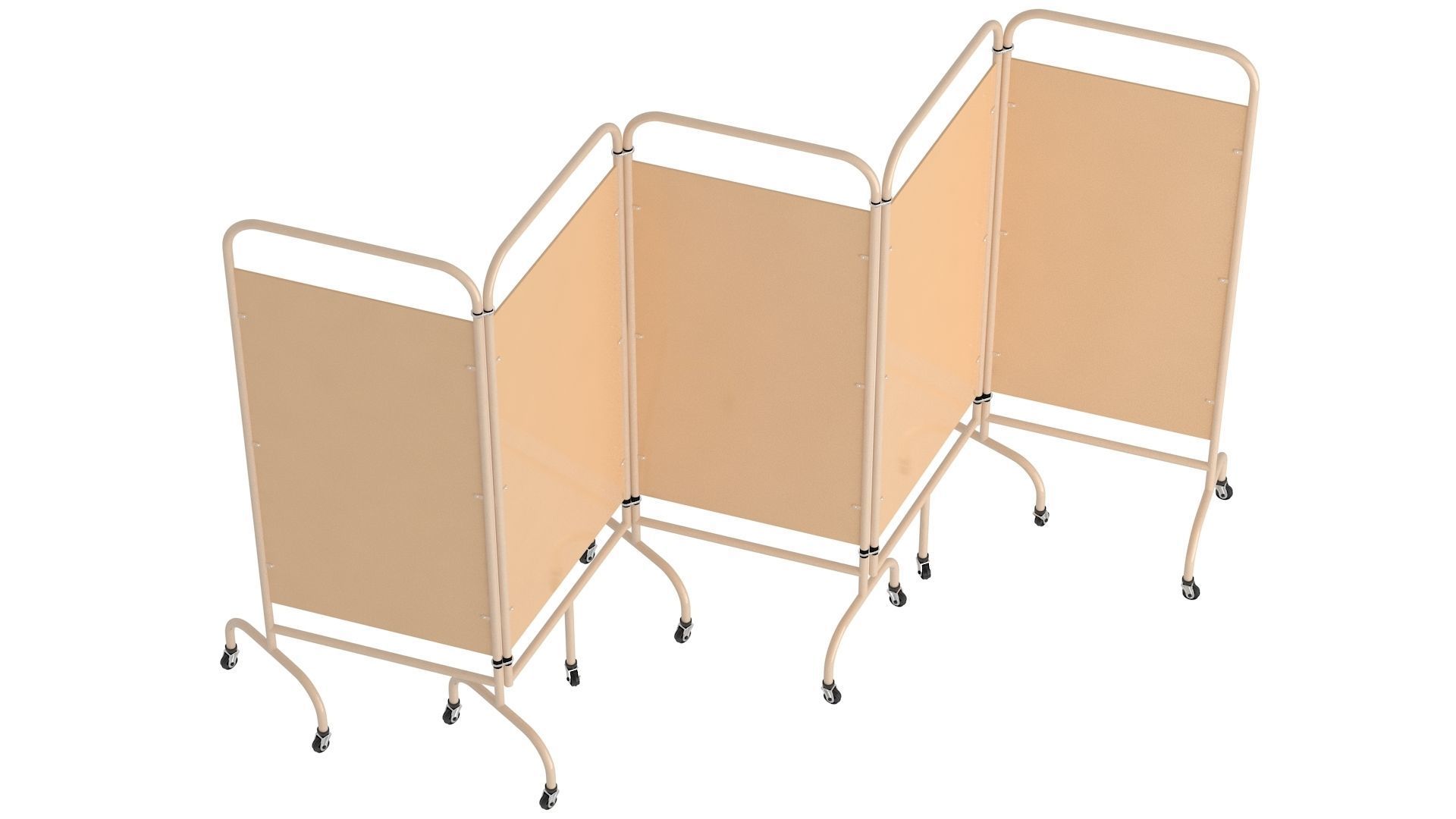 Mobile Folding Hospital Privacy Screen Collection 3D model_5