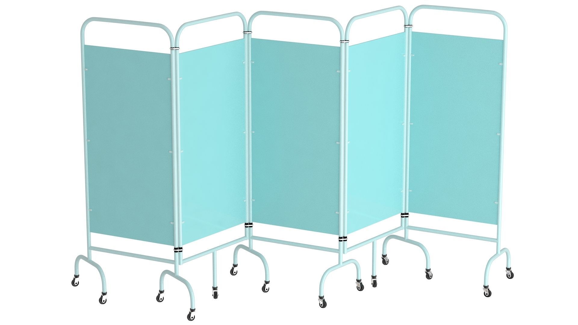 Mobile Folding Hospital Privacy Screen Collection 3D model_23