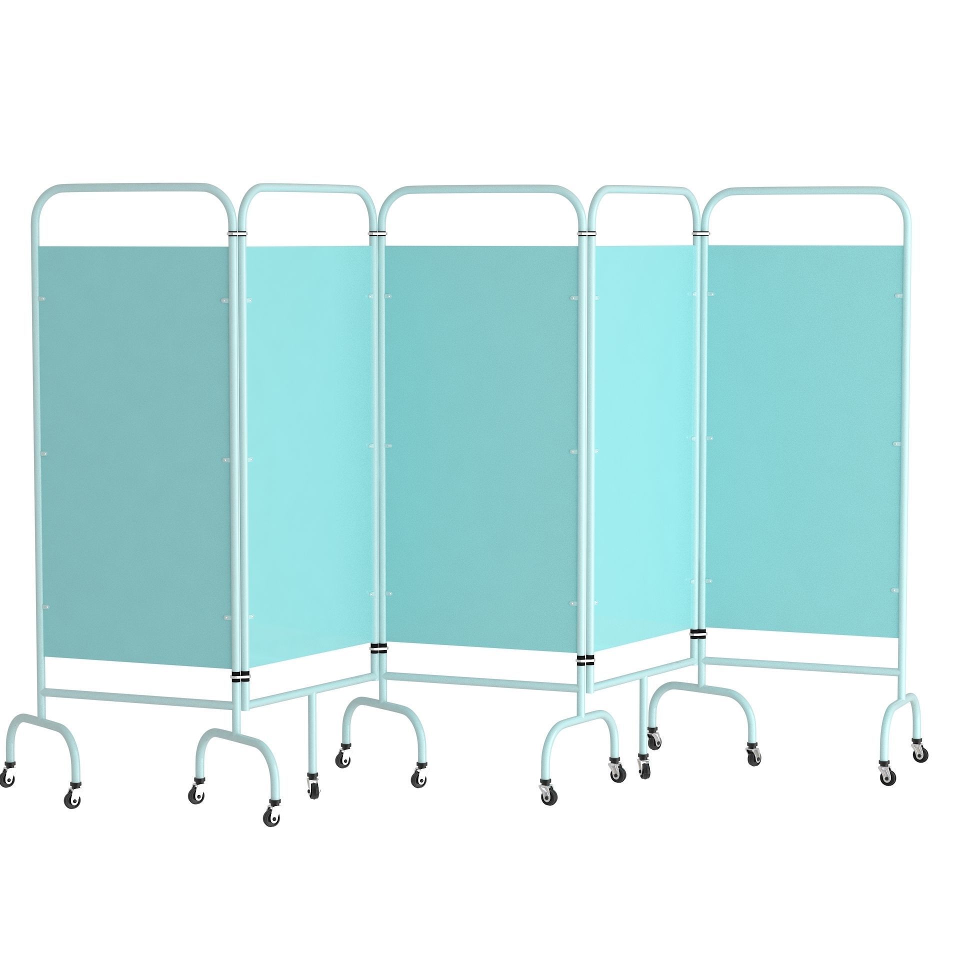 Mobile Folding Hospital Privacy Screen Collection 3D model_20