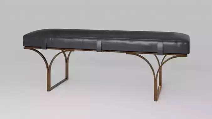 Jessie Black Accent Bench 3D model