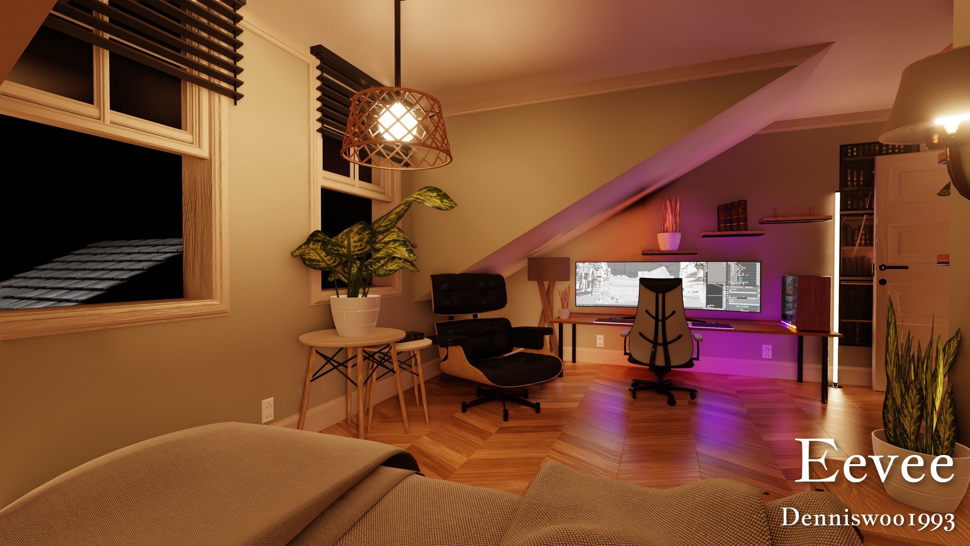 Modular Classic Style American House 16 Low-poly 3D model_46