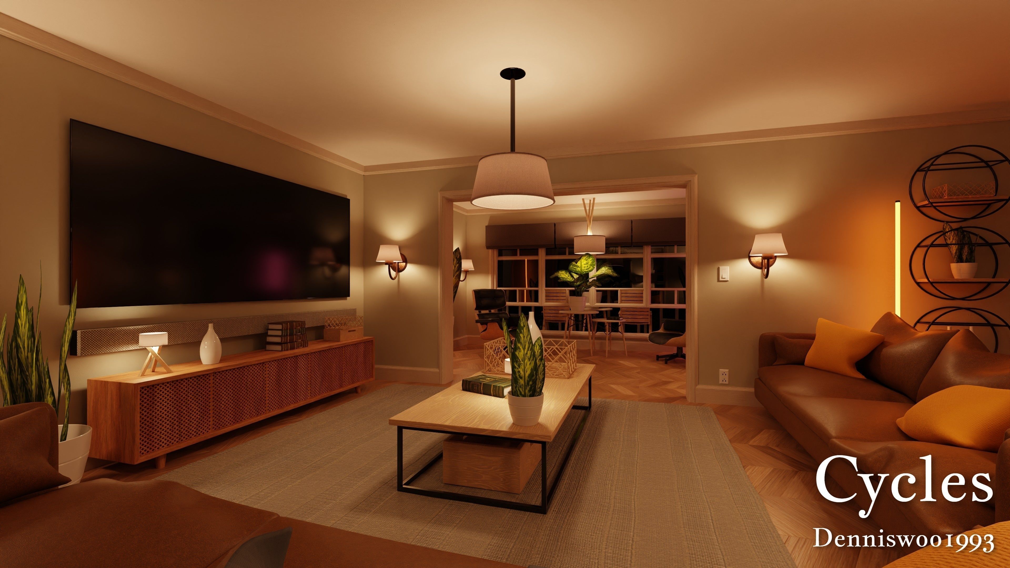 Modular Classic Style American House 16 Low-poly 3D model_23