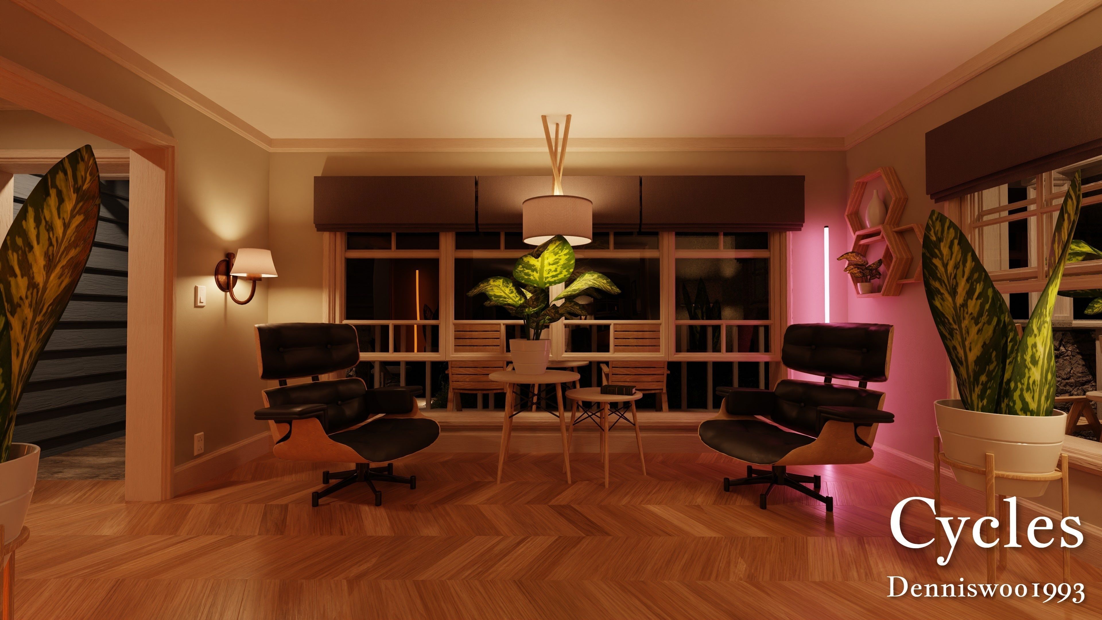 Modular Classic Style American House 16 Low-poly 3D model_28