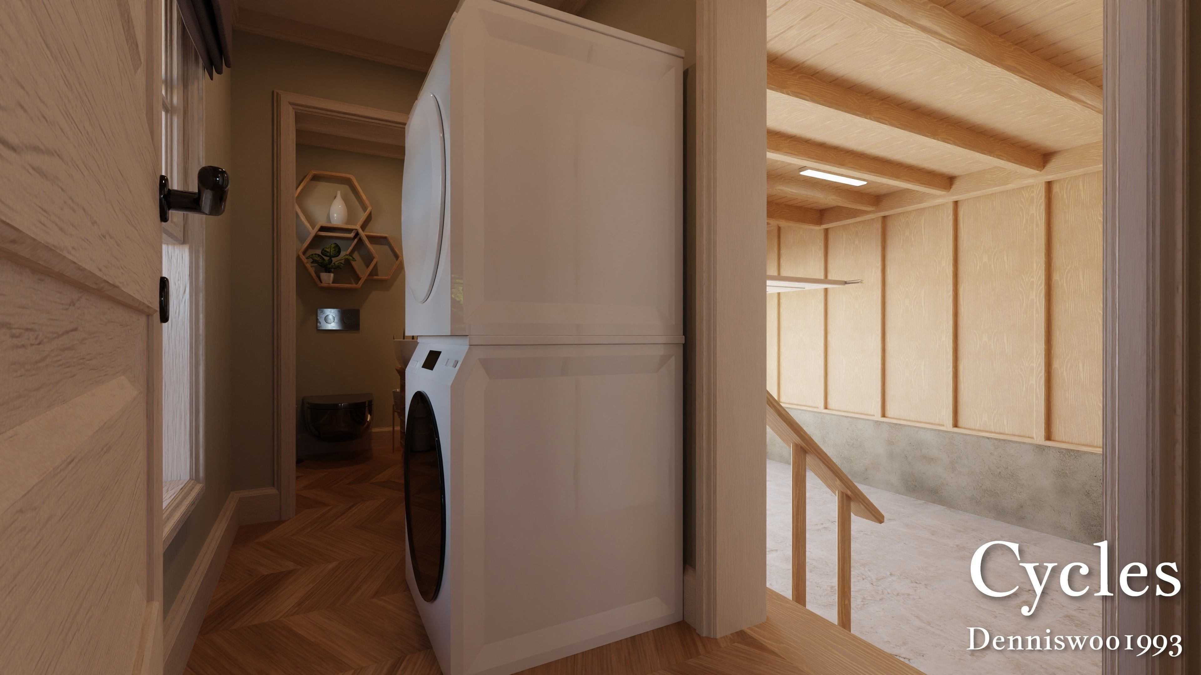 Modular Classic Style American House 16 Low-poly 3D model_16