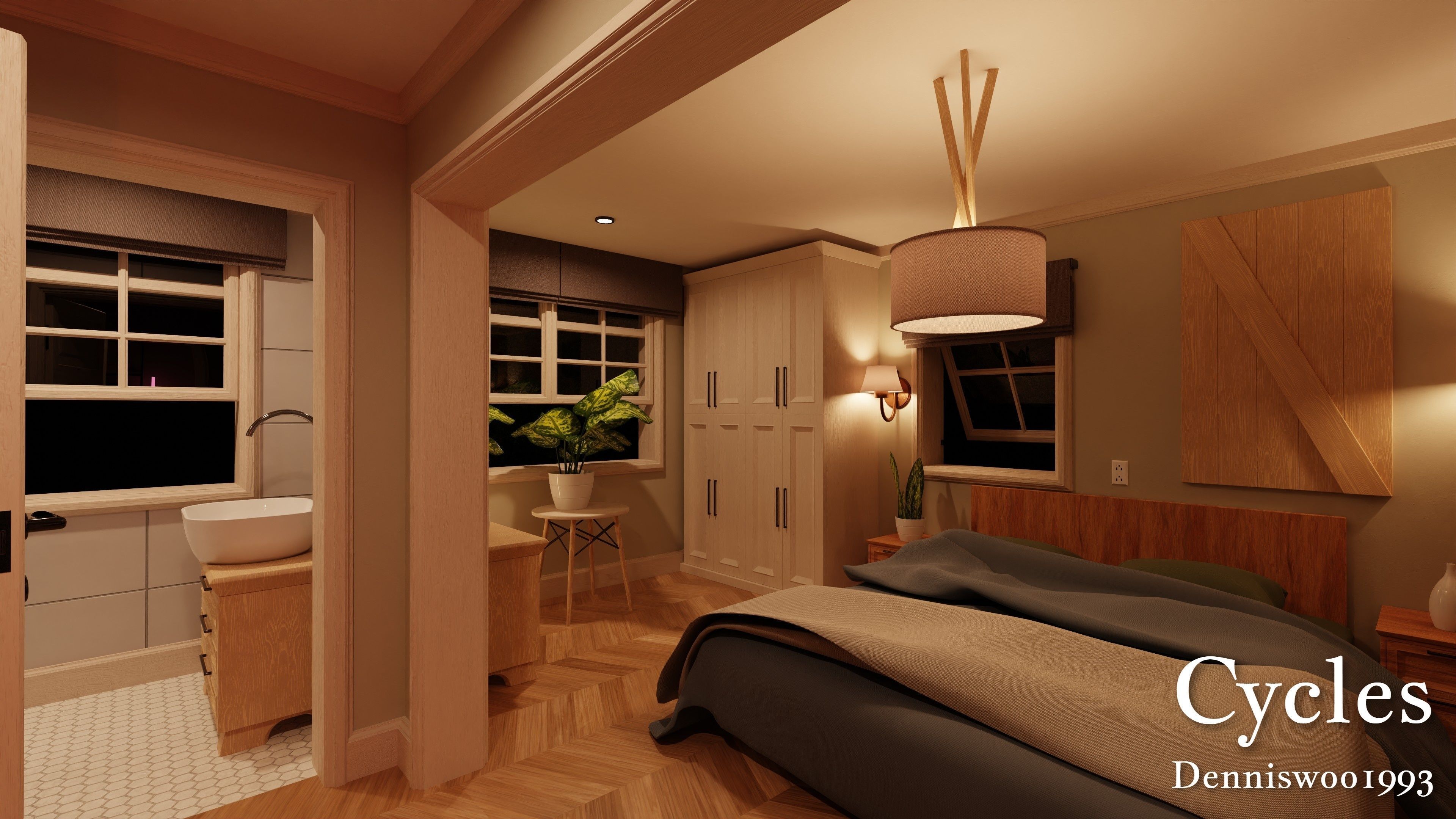 Modular Classic Style American House 16 Low-poly 3D model_26